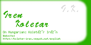 iren koletar business card